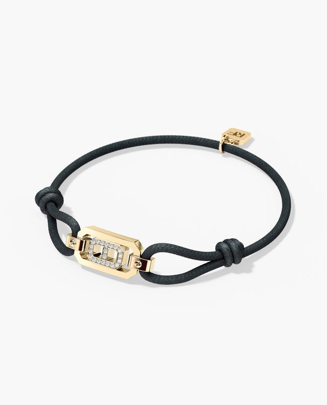Ready to Ship - BRIGGS Cord Bracelet with Gold Charm & 0.10ct Diamonds
